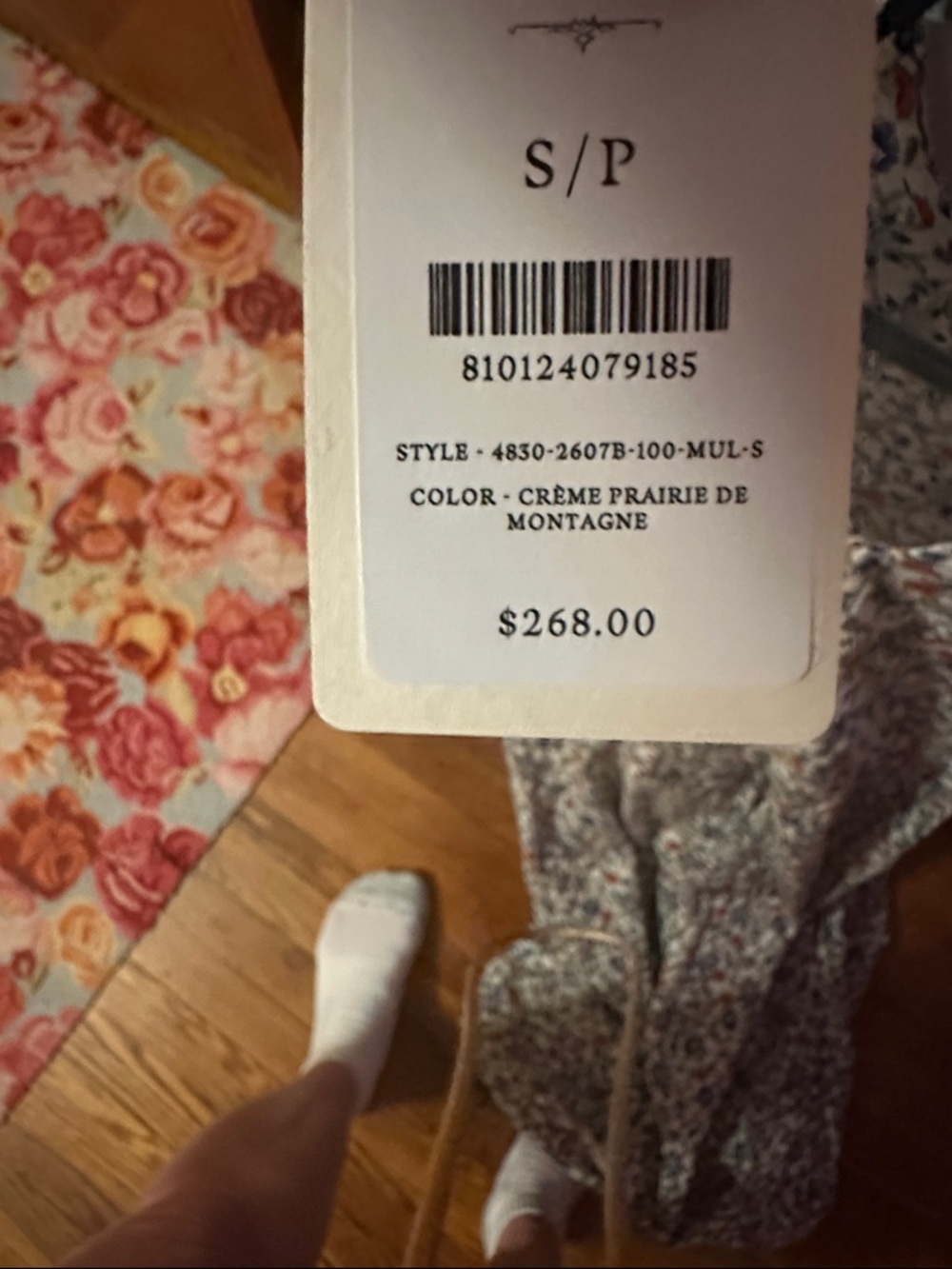 Doen Cream Floral Maxi Dress with Blue & Orange Flowers - Picture 3 of 3